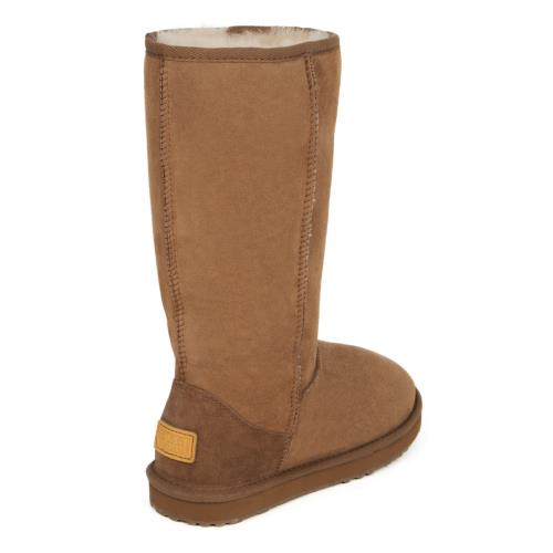 Ladies Tall Classic Sheepskin Boots Chestnut Extra Image 2